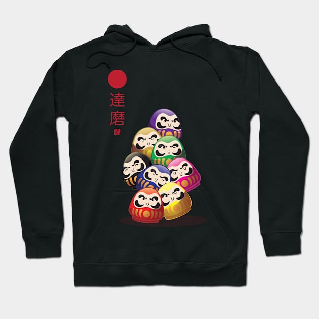 Lucky Darumas Hoodie by Chispitastore